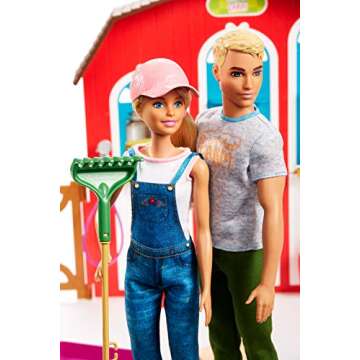​Barbie Sweet Orchard Farm Barn Playset with Barbie and Ken Dolls for 3 to 8 Year Olds