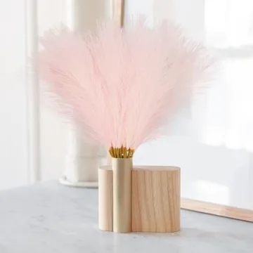 Obbsie 50pcs Pink Faux Pampas Grass for Elegant Decor