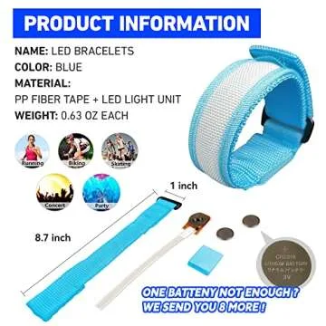 KIRALUMI 8 PCS LED Glow Bracelets, Light Up Wristbands - Halloween Glow in The Dark Party Bracelets ...