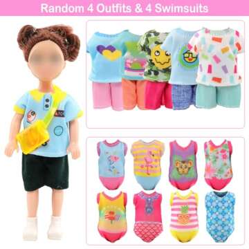 19 Pcs Mini 5 inch Doll Clothes and Accessories Including 4 Sets Fashion Dresses 4 Casual Tops and P...