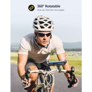 Viccux Motorcycle Phone Mount, Upgrade [Never Fall Off] [0 Shake] Bike Phone Mount, [3s Put & Take] 360° Rotatable Phone Holder for Motorcycle Bike Bicycle Scooter Compatible with Cellphones 4.7-6.8”