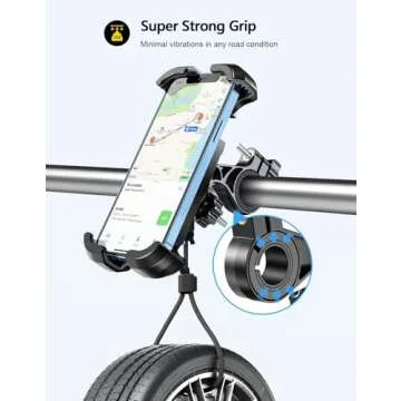 Viccux Motorcycle Phone Mount, Upgrade [Never Fall Off] [0 Shake] Bike Phone Mount, [3s Put & Take] 360° Rotatable Phone Holder for Motorcycle Bike Bicycle Scooter Compatible with Cellphones 4.7-6.8”