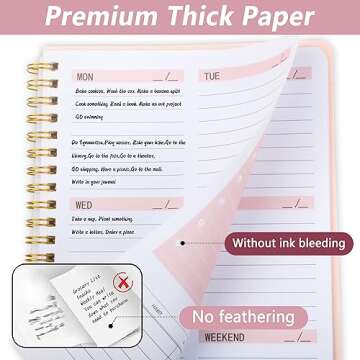 Weekly Planner Undated Planner Book with To-Do List,Weely Goals,Habit Tracker, 5.7"X 8" Inch for 52 Weeks Planning Pink for Women