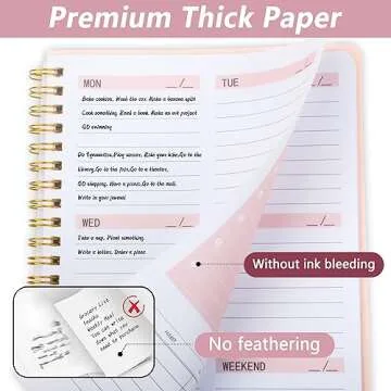Weekly Planner Undated Planner Book with To-Do List,Weely Goals,Habit Tracker, 5.7"X 8" Inch for 52 Weeks Planning Pink for Women