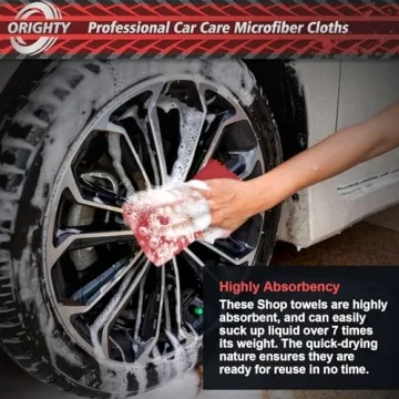 Orighty 50 Pack Shop Towels - Reusable Microfiber Cloth