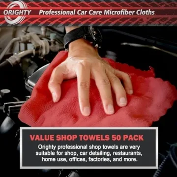 Orighty 50 Pack Shop Towels - Reusable Microfiber Cloth