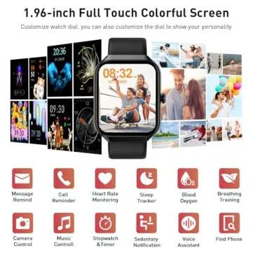 Smart Watch for Men Women(Answer/Make Call), 1.96" HD Smartwatch, 2025 New Fitness Watch with 112+ S...