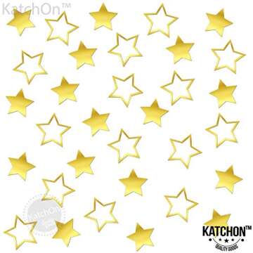 Gold Star Confetti for NYE 2021 Tables Decorations - 1.7 Oz | Metallic Gold Star Glitter Confetti for Twinkle Twinkle Little Star Baby Shower | Star Shaped Confetti for Moon Stars Birthday Decorations