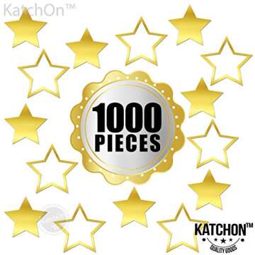 Gold Star Confetti for NYE 2021 Tables Decorations - 1.7 Oz | Metallic Gold Star Glitter Confetti for Twinkle Twinkle Little Star Baby Shower | Star Shaped Confetti for Moon Stars Birthday Decorations