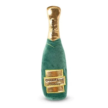 Fringe Studio Dog Toy, Champagne Bottle Plush Pet Toy for All Breeds