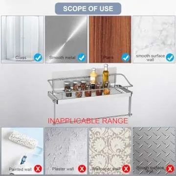 Paper Towel Holder Shelf, 2 in 1 Kitchen Spice Rack with Adhesive Paper Towel Holder for Bathroom, Stainless Steel Paper Towel Holder Self Adhesive No Drilling Paper Towel Rack Basket