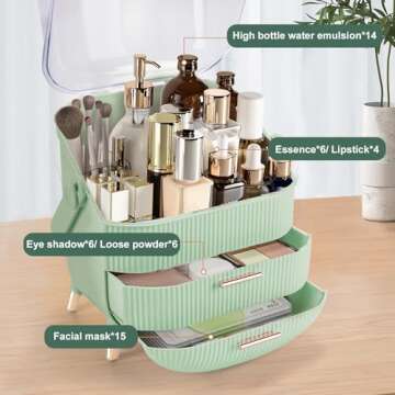 Elegant Makeup Organizer for Skincare & Cosmetics Storage