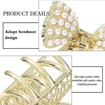 Brinie Pearl Hair Claw Clamps for Elegant Hair Styling