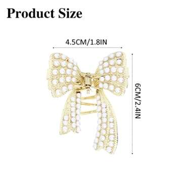 Brinie Pearl Hair Claw Clamps for Elegant Hair Styling