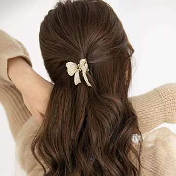 Brinie Pearl Hair Claw Clamps for Elegant Hair Styling