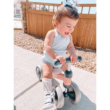 BEKILOLE Baby Balance Bike for 1 Year Old Girl Gifts, 10-24 Month Toddler Balance Bike, 4 Silent Whe...