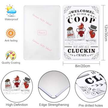 Chicken Coop Signs, Welcome to Our Coop, Chicken Signs for Coop, Farm, Home, Garden, Farmhouse Kitch...