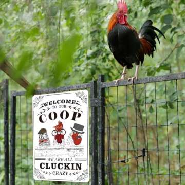 Chicken Coop Signs, Welcome to Our Coop, Chicken Signs for Coop, Farm, Home, Garden, Farmhouse Kitchen Decor(8" x 12")