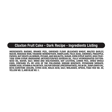 Old Fashion Claxton Fruit Cake - 1 Lb. Dark Recipe
