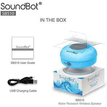 Water Resistant Bluetooth 4.0 Shower Speaker - Blue
