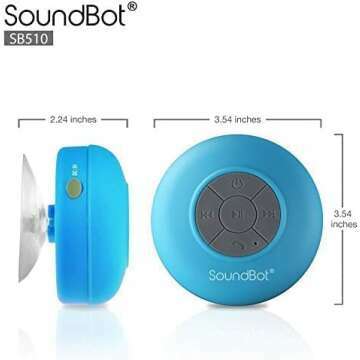 Water Resistant Bluetooth 4.0 Shower Speaker - Blue