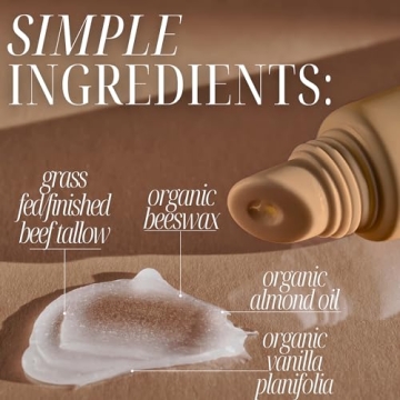 Amallow Natural Tallow Lip Balm Vanilla Dream Organic Hydration