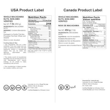 Food to Live Macadamia Nuts - Raw, Non-GMO, Vegan Snack