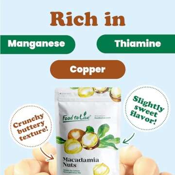 Food to Live Macadamia Nuts - Raw, Non-GMO, Vegan Snack