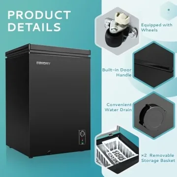 Energy Efficient EUHOMY 3.5 Cu.Ft Chest Freezer