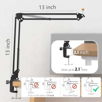 Microphone Arm Stand, FIFINE Suspension Boom Scissor Mic Stand with Heavy Duty Clamp, 3/8" to 5/8" Adapter, for Voice-over, Gaming, Recording, Studio, Home Office (CS1)