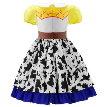 Uplus ME Cowgirl Costume Girls Cowgirl Dress Jessie Costume Halloween Birthday Party Princess Dress ...