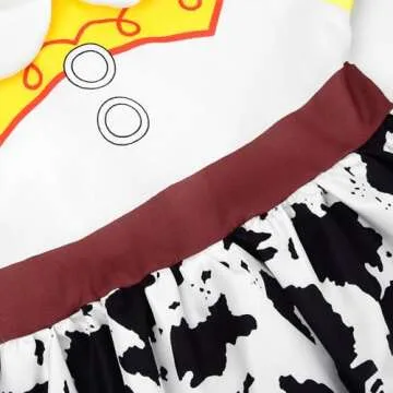 Uplus ME Cowgirl Costume Girls Cowgirl Dress Jessie Costume Halloween Birthday Party Princess Dress Up Outfit with Red Cowgirl Hat (3-4T/110)