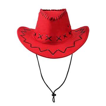 Uplus ME Cowgirl Costume Girls Cowgirl Dress Jessie Costume Halloween Birthday Party Princess Dress Up Outfit with Red Cowgirl Hat (3-4T/110)