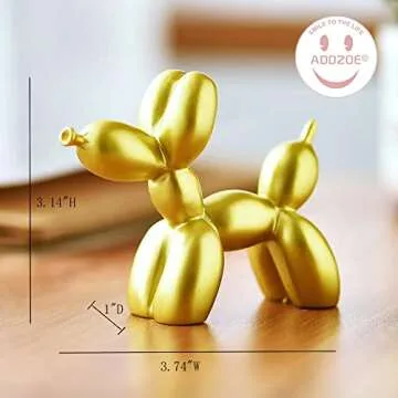 Resin Balloon Dog Sculpture,Mini 4inch Creative Cute Animal Crafts Figurine Balloon Dog Shaped Statu...