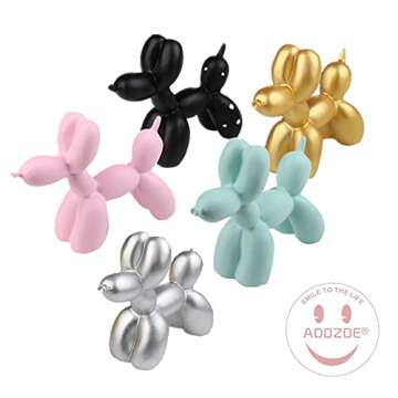 Resin Balloon Dog Sculpture,Mini 4inch Creative Cute Animal Crafts Figurine Balloon Dog Shaped Statue Art Sculpture Modern Desktop Ornament Decoration for Home Bedroom Living Room Decor (Gold)