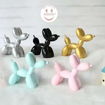 Resin Balloon Dog Sculpture,Mini 4inch Creative Cute Animal Crafts Figurine Balloon Dog Shaped Statue Art Sculpture Modern Desktop Ornament Decoration for Home Bedroom Living Room Decor (Gold)