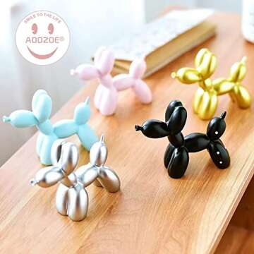 Resin Balloon Dog Sculpture,Mini 4inch Creative Cute Animal Crafts Figurine Balloon Dog Shaped Statue Art Sculpture Modern Desktop Ornament Decoration for Home Bedroom Living Room Decor (Gold)