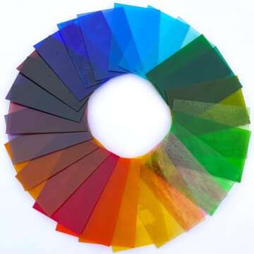 LITMIND 24 Sheets Transparent Stained Glass Variety Pack for Mosaic Crafts & Supplies