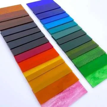 LITMIND 24 Transparent Stained Glass Sheets for Mosaic Art