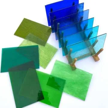 LITMIND 24 Transparent Stained Glass Sheets for Mosaic Art