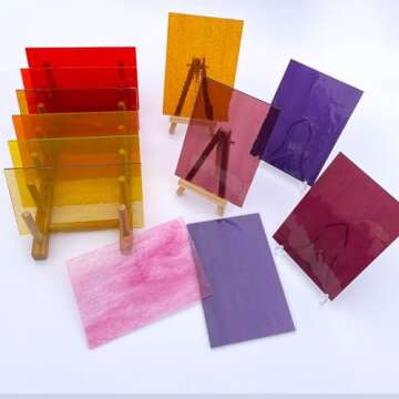 LITMIND 24 Transparent Stained Glass Sheets for Mosaic Art