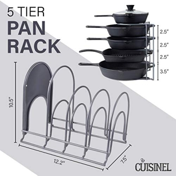 Cuisinel Heavy Duty Pot Organizer Rack for All Cookware