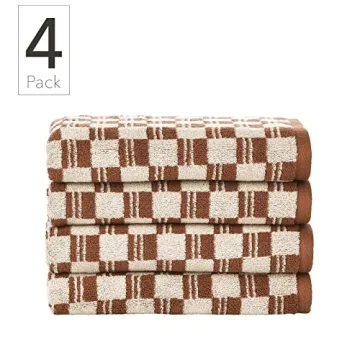 Nate Berkus 100% Cotton Geometric Towel Set | 4-Piece