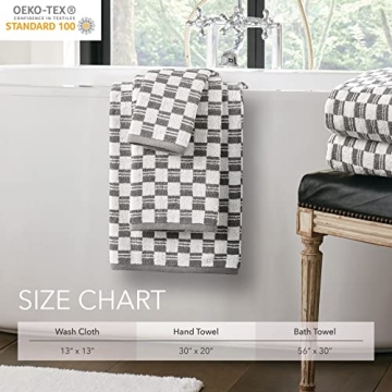 Nate Berkus 100% Cotton Geometric Towel Set | 4-Piece