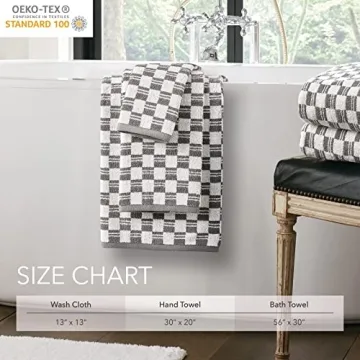 Nate Berkus 100% Cotton Geometric Towel Set | 4-Piece