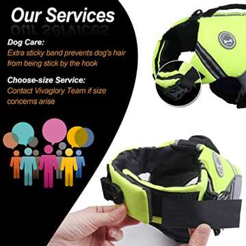 VIVAGLORY Sports Style Dog Life Jacket with Adjustable & Durable, Extra Flotation Swim Life Vest with Secure Fastening System for Small Dogs, Bright Yellow