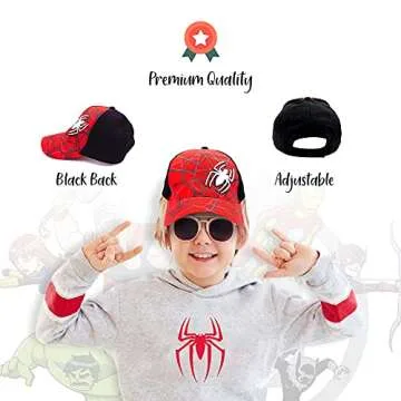 Marvel Spiderman Hat for Boys - Stylish Baseball Cap for Kids Ages 3-9