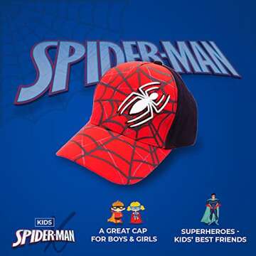 Marvel Spiderman Hat for Kids, Adjustable & Breathable