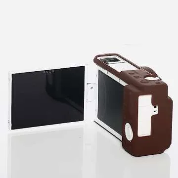 Pocoukate Case for Sony ZV-1F, ZV-1 II/ZV-1M2 Vlog Camera, ZV1F Camera Silicone Cover, Anti-Scratch Slim Fit Soft with ZV1 F Screen Protector- Coffee Skin