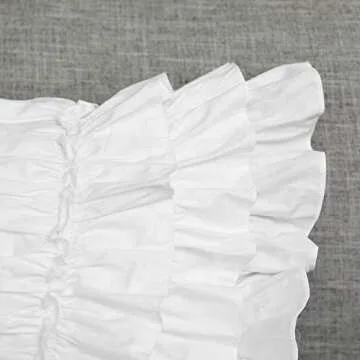 Softta Cute Girls White Ruffles Patchwork Square Pillowcovers (2-Pack No Comforter No Filling) Decorative Pillow Case Home Soft (18x18 inches)